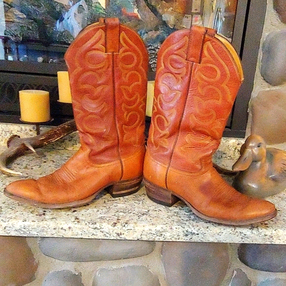 Justin Cowboy Boots Style 1697 size 9 1/2 D - Picture 3 of 7